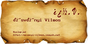 Ásványi Vilmos névjegykártya