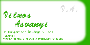 vilmos asvanyi business card